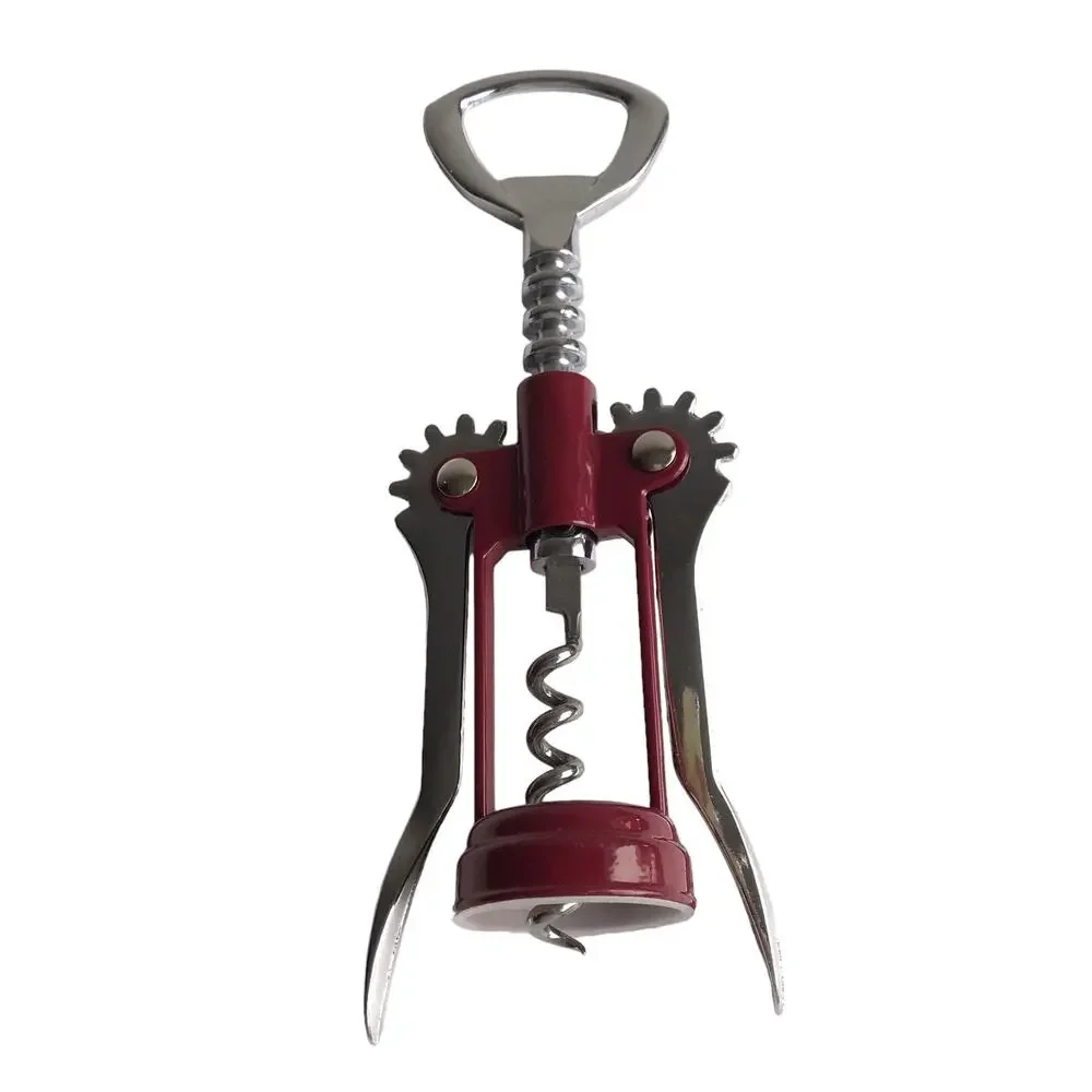 Corkscrew Wine Opener Metal Red Silver Bar Cart Serving Tool Barware Home Gift